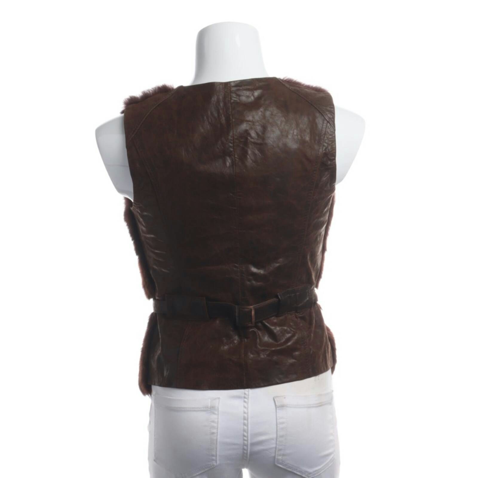 Image 2 of Fur Vest 36 Brown in color Brown | Vite EnVogue