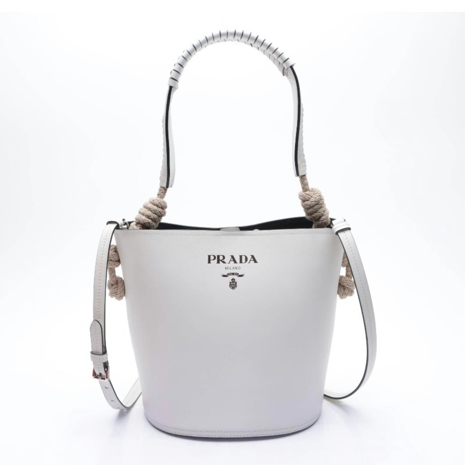 Image 1 of Tambour Bucket Bag Shoulder Bag Beige in color White | Vite EnVogue