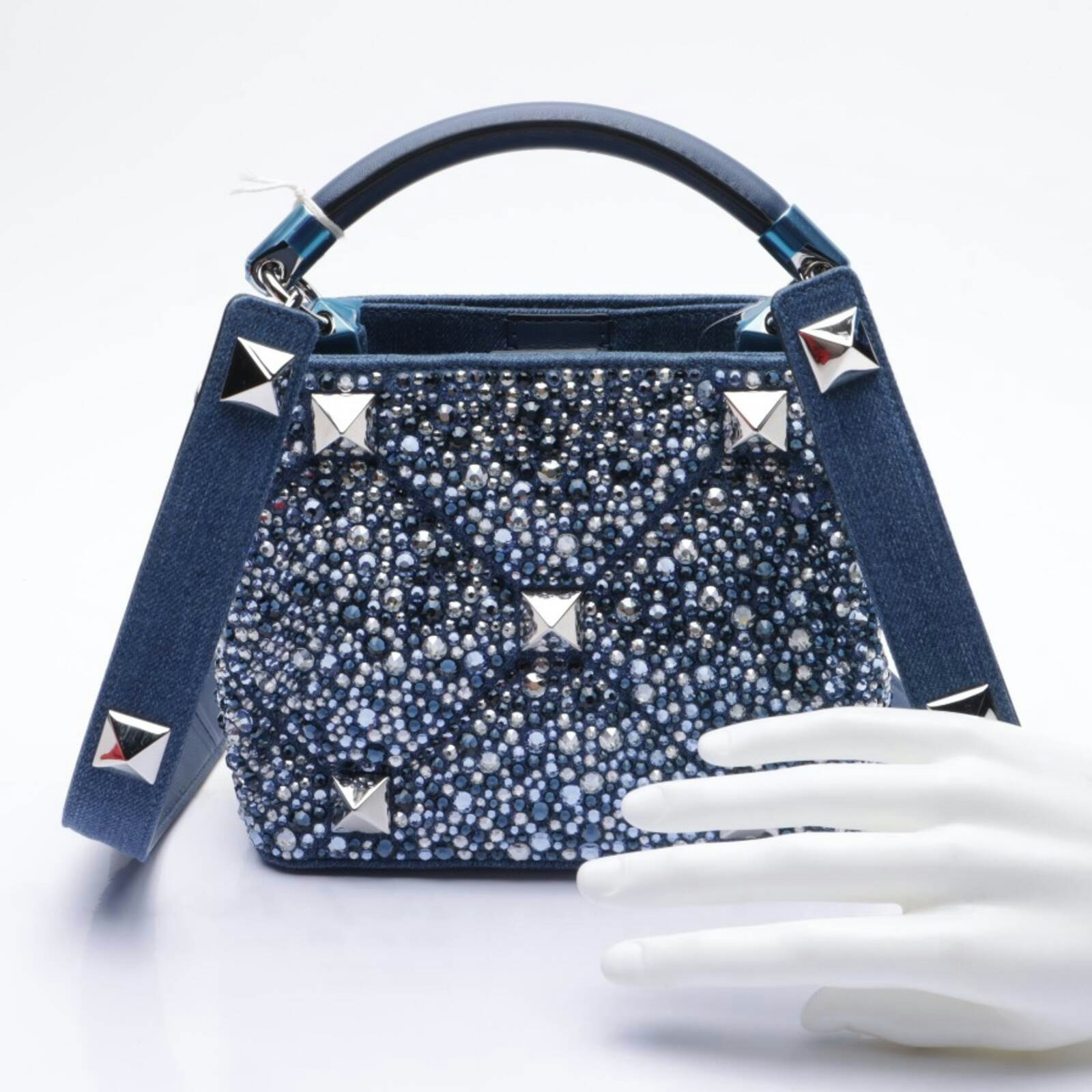 Image 2 of Roman Stud Handbag Blue in color Blue | Vite EnVogue