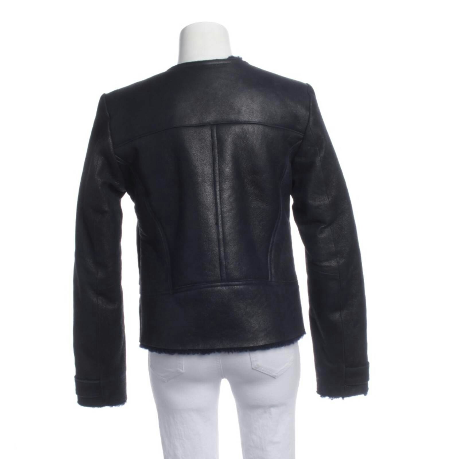 Image 2 of Leather Jacket 38 in color Blue | Vite EnVogue