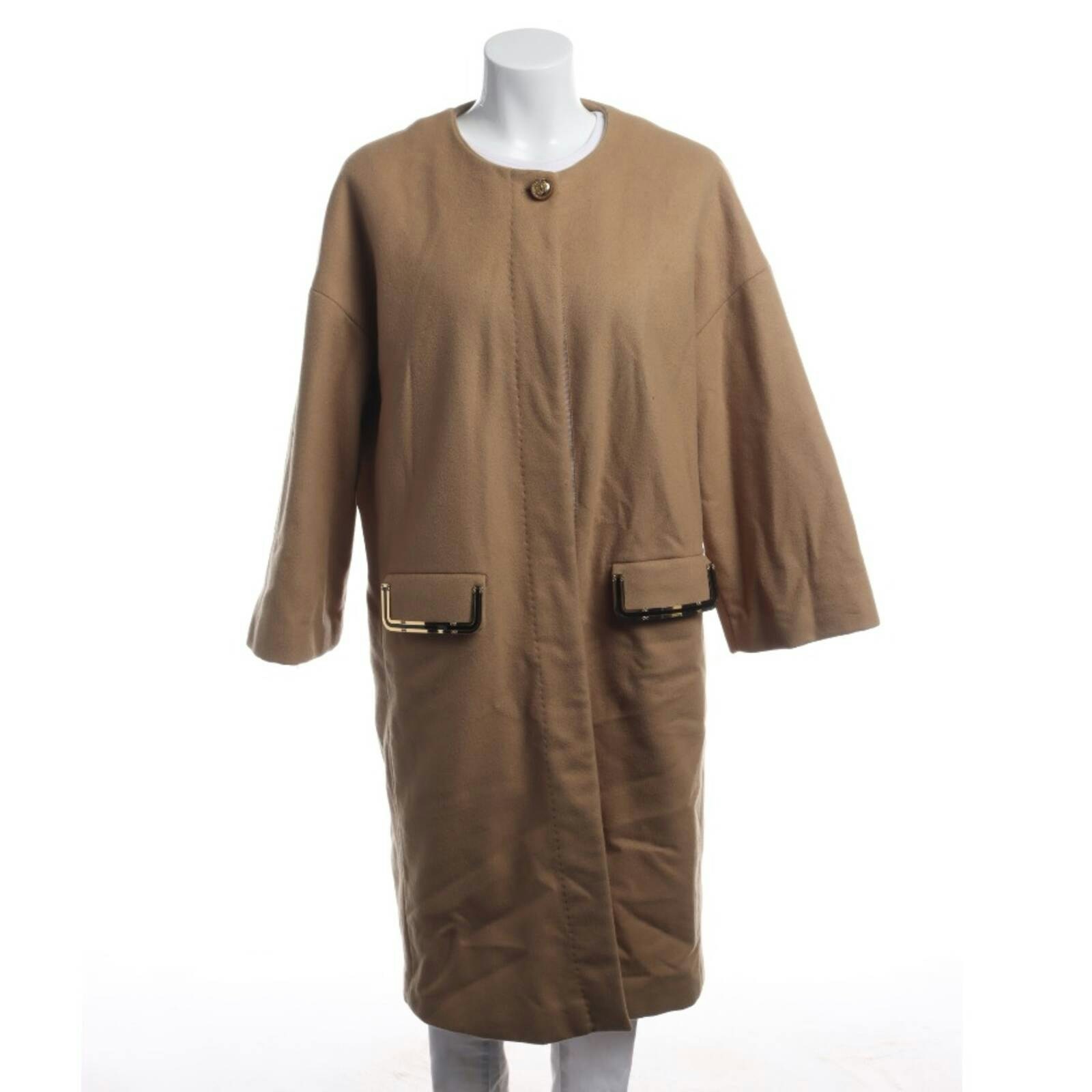 Image 1 of Mid-Season Coat 42 Light Brown in color Brown | Vite EnVogue