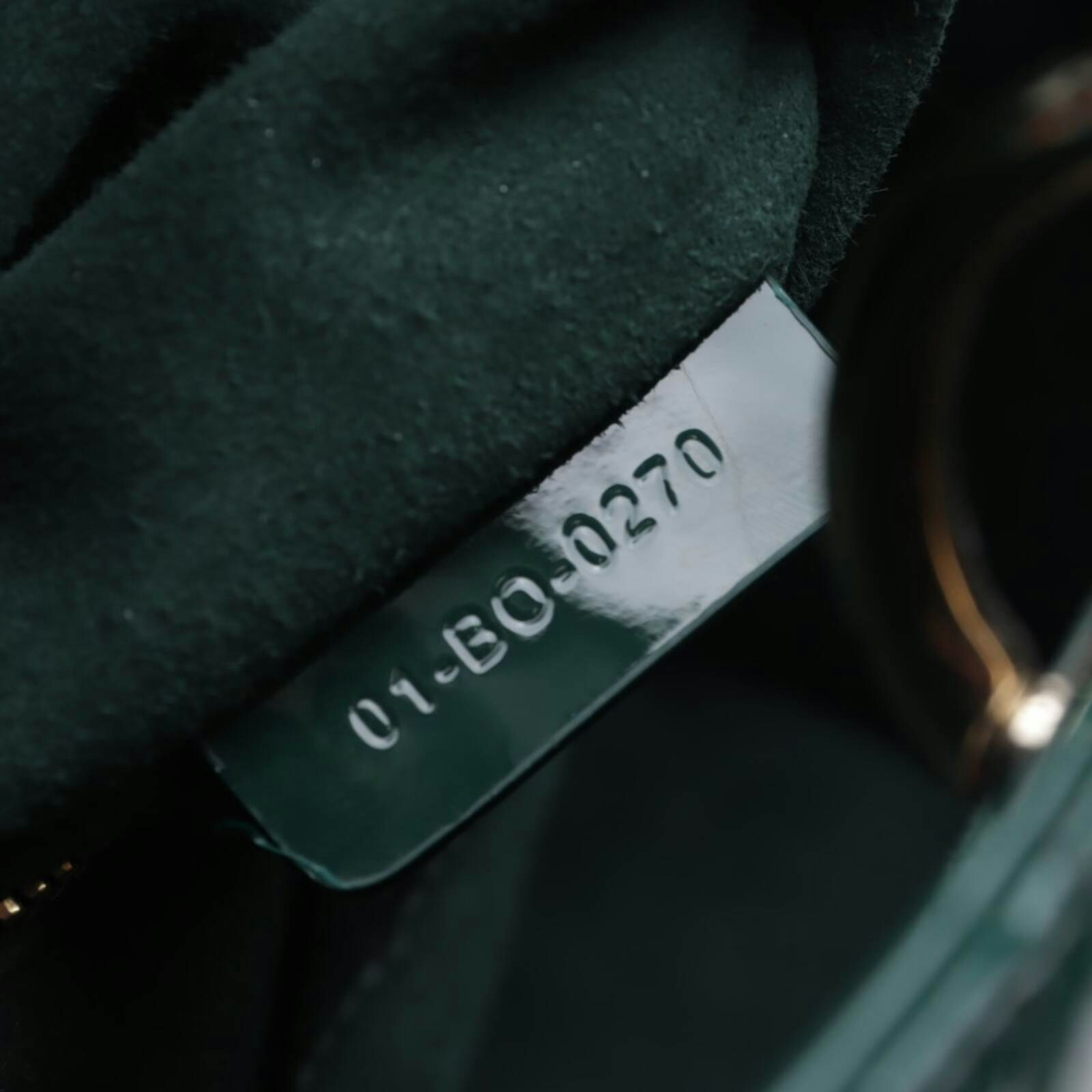 Image 6 of Lady Dior Medium Handbag Dark Green in color Green | Vite EnVogue