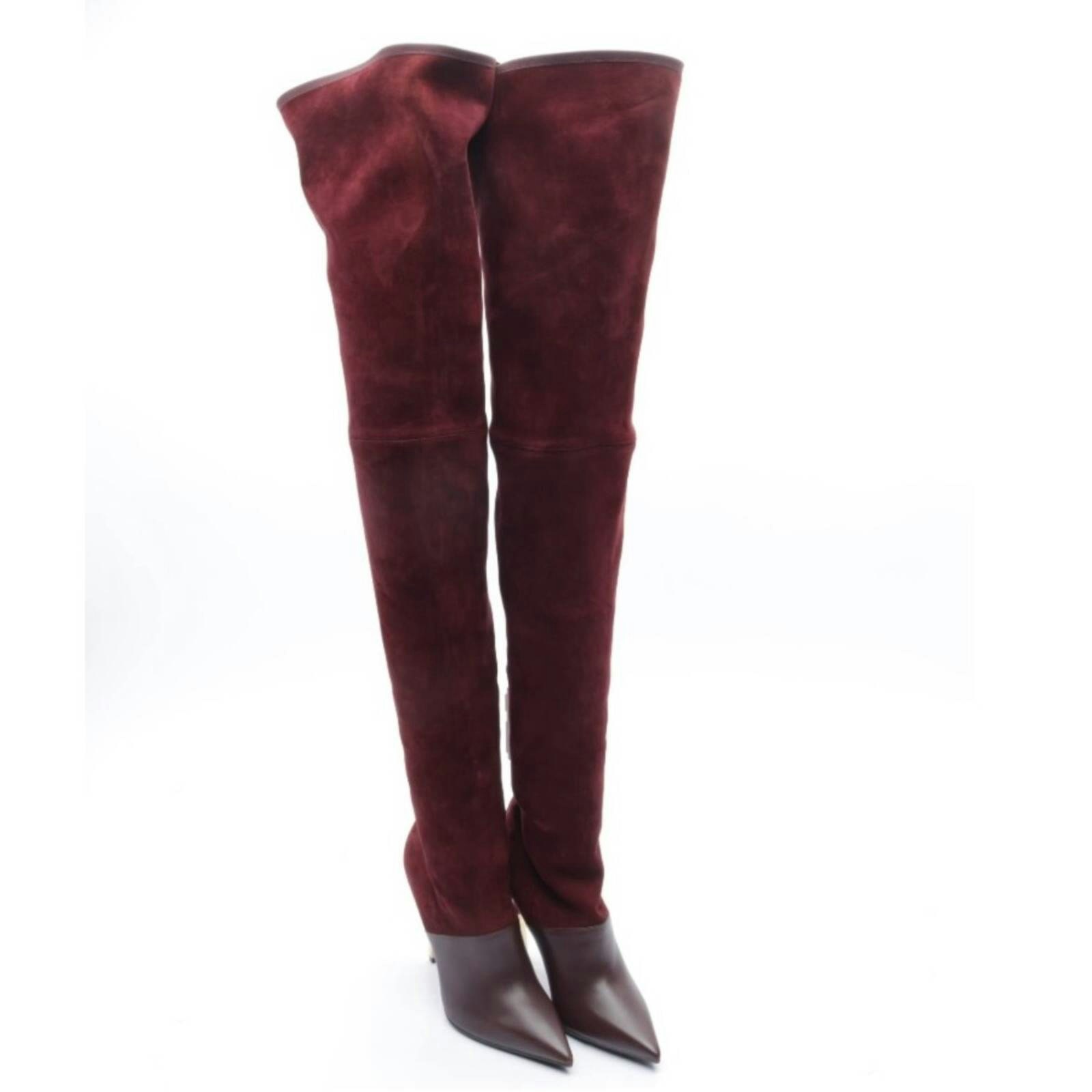 Image 1 of Over-The-Knee Boots EUR38 Bordeaux in color Red | Vite EnVogue