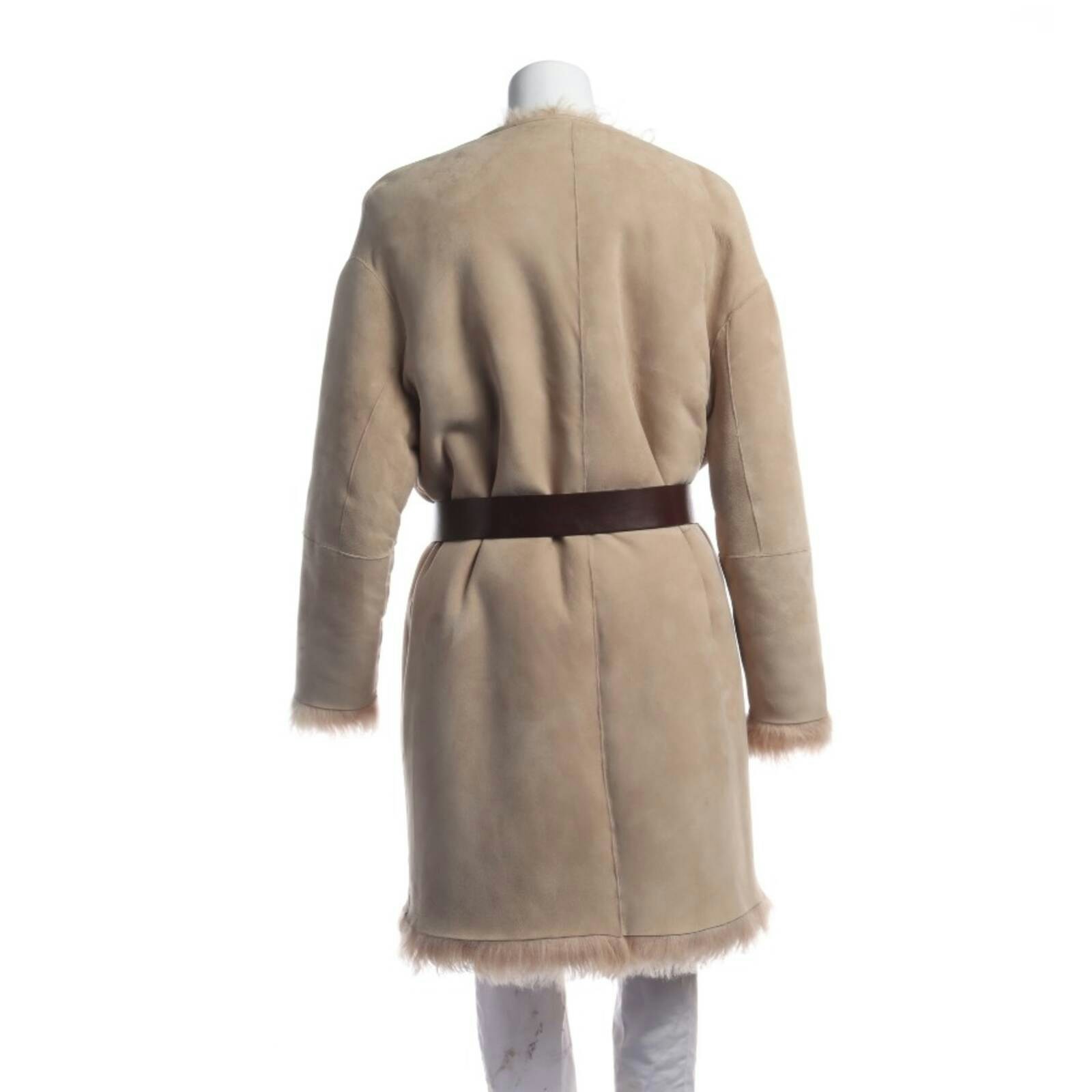 Image 2 of Leather Coat M Light Brown in color Brown | Vite EnVogue