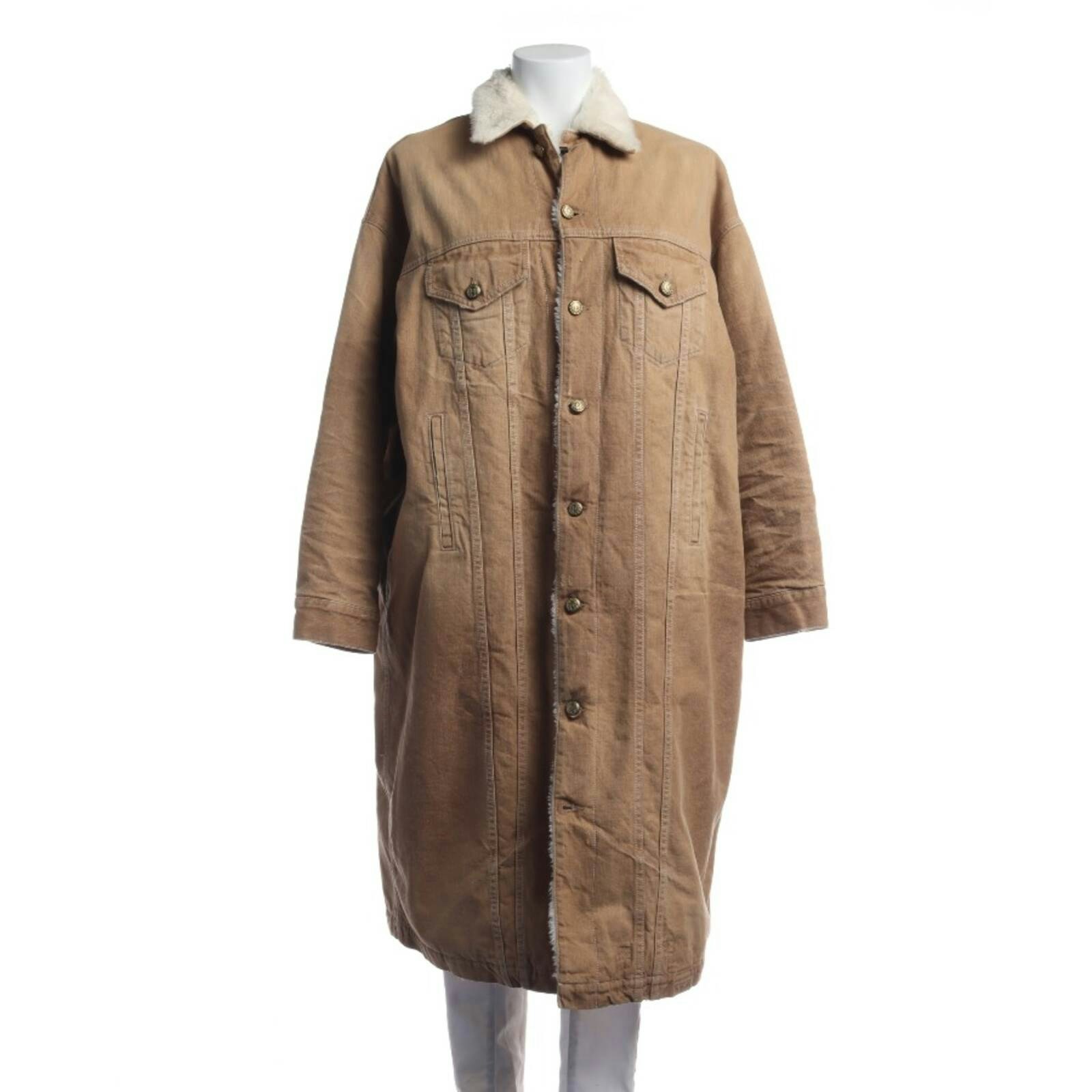 Image 1 of Denim Coat XS Light Brown in color Brown | Vite EnVogue