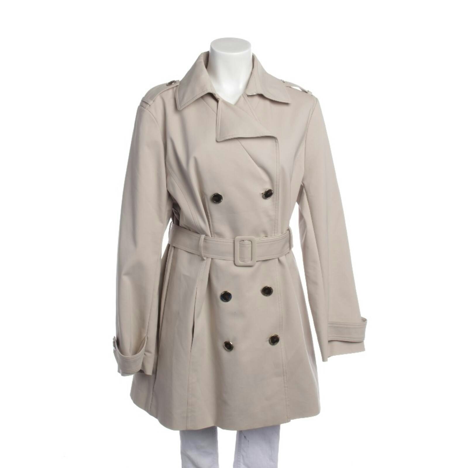 Image 1 of Mid-Season Coat XL Beige in color White | Vite EnVogue