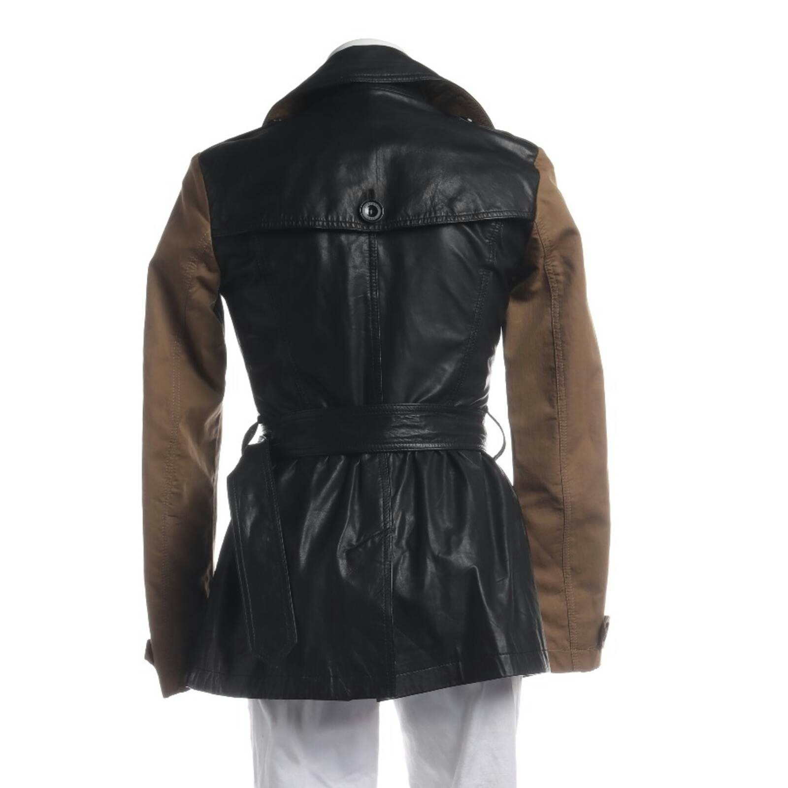 Image 2 of Leather Coat 32 Black in color Black | Vite EnVogue