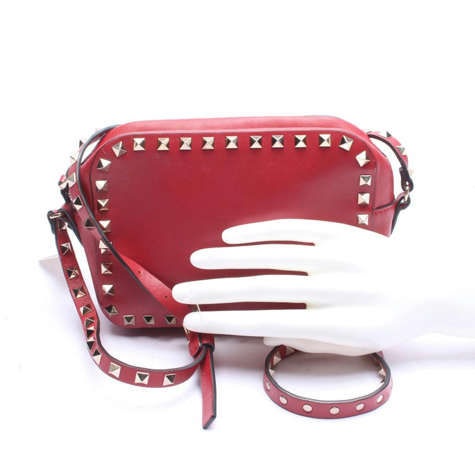 Image 2 of Rockstud Cross Body Bag Red in color Red | Vite EnVogue