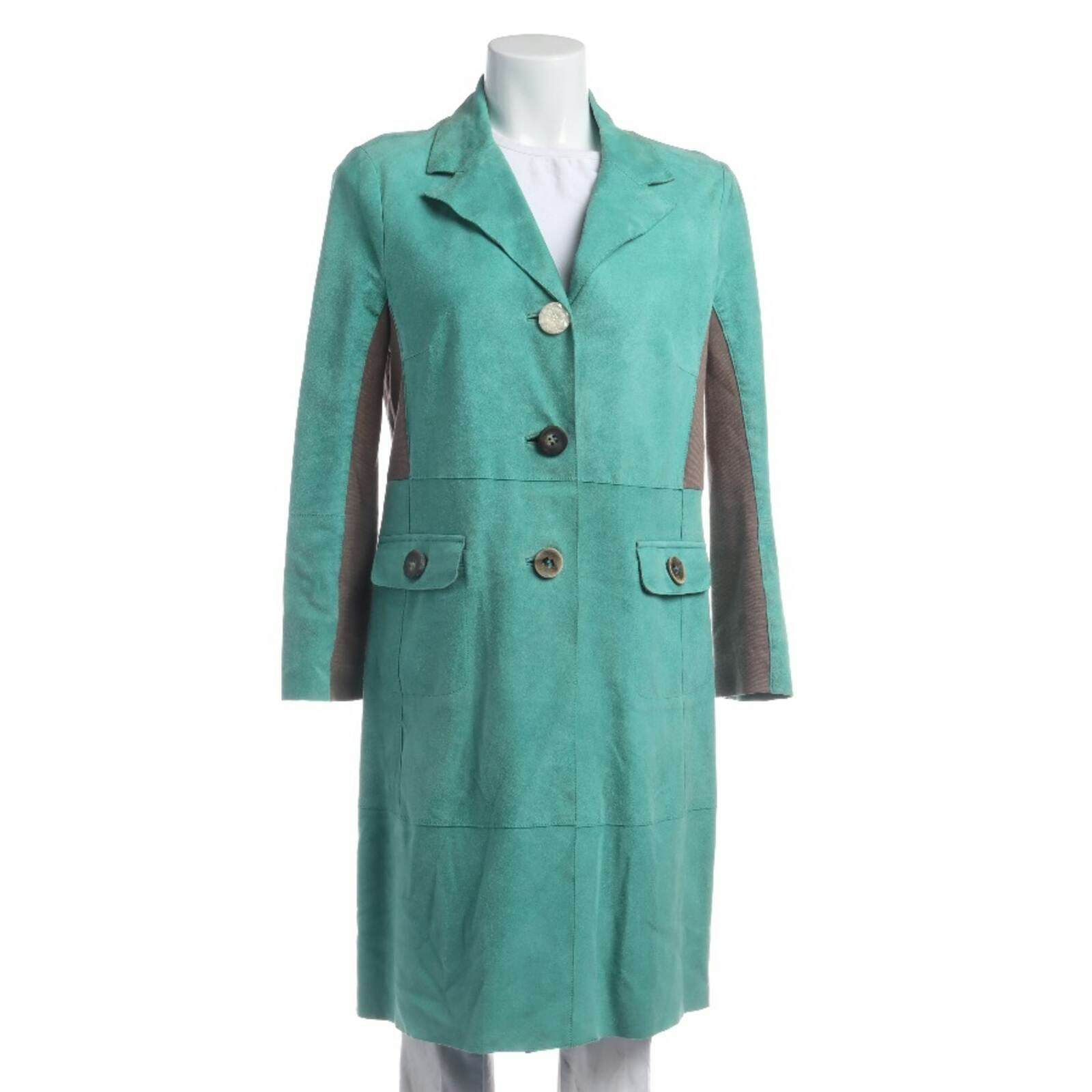 Image 1 of Leather Coat 40 Turquoise in color Blue | Vite EnVogue