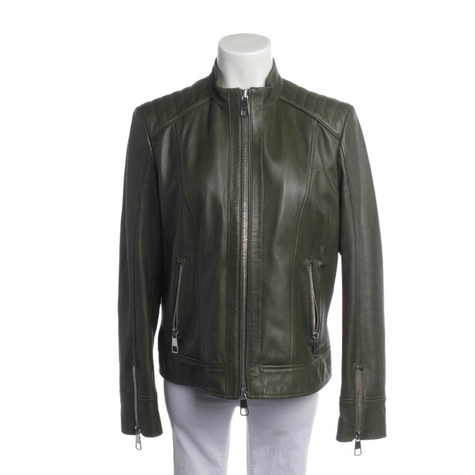 Image 1 of LeatherJacket M Green in color Green | Vite EnVogue