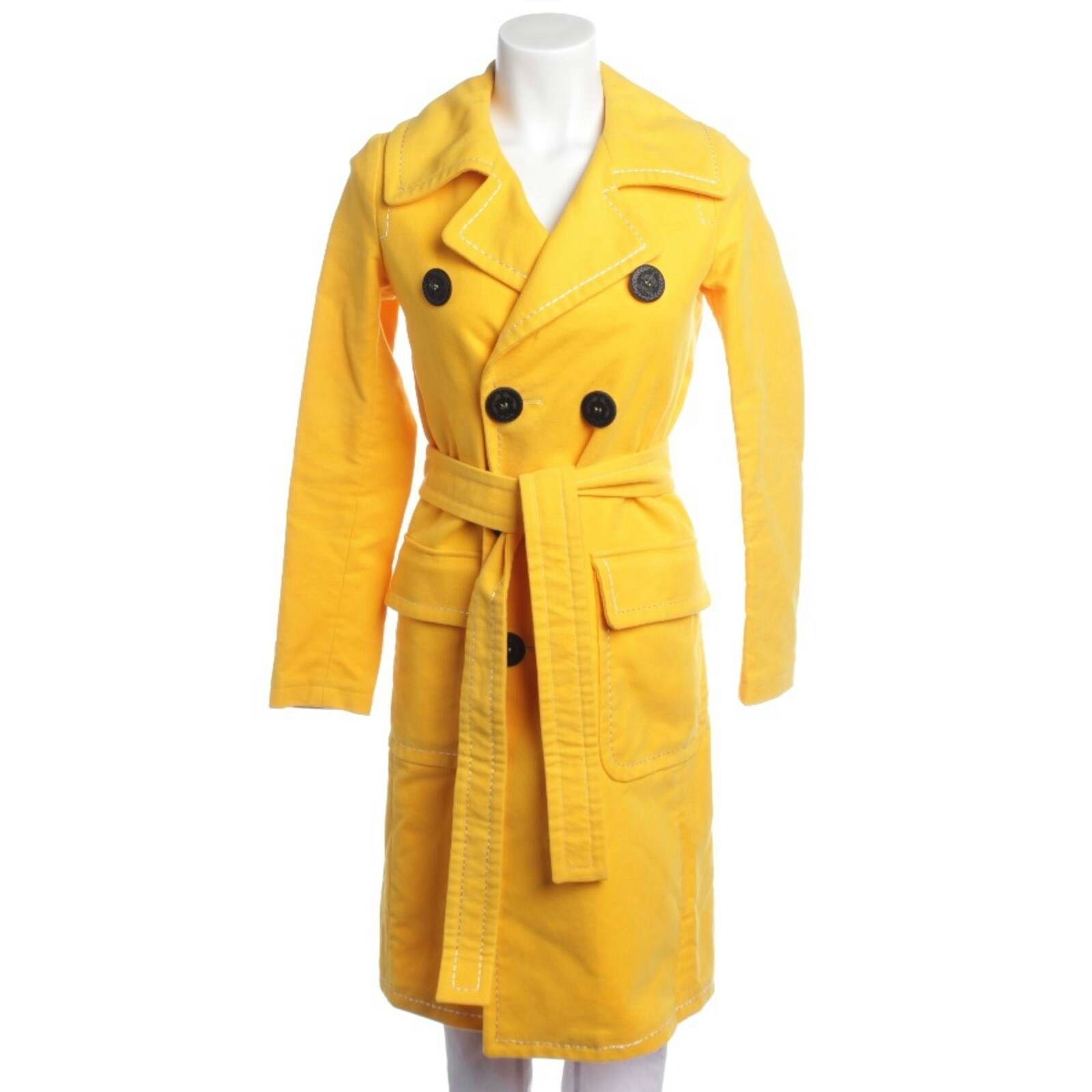 Image 1 of Mid-Season Coat 32 Yellow in color Yellow | Vite EnVogue