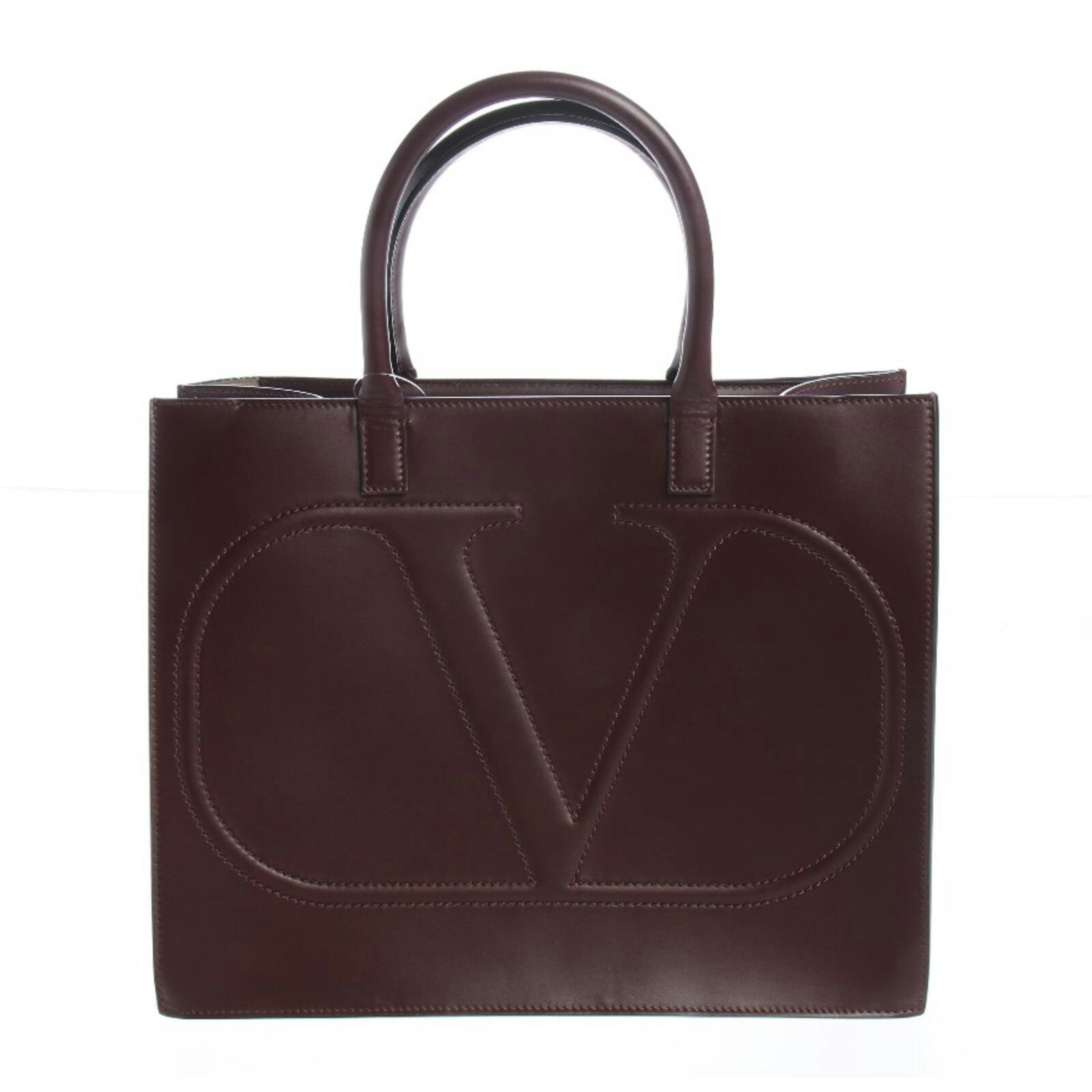 Image 1 of V-Logo Handbag Bordeaux in color Red | Vite EnVogue