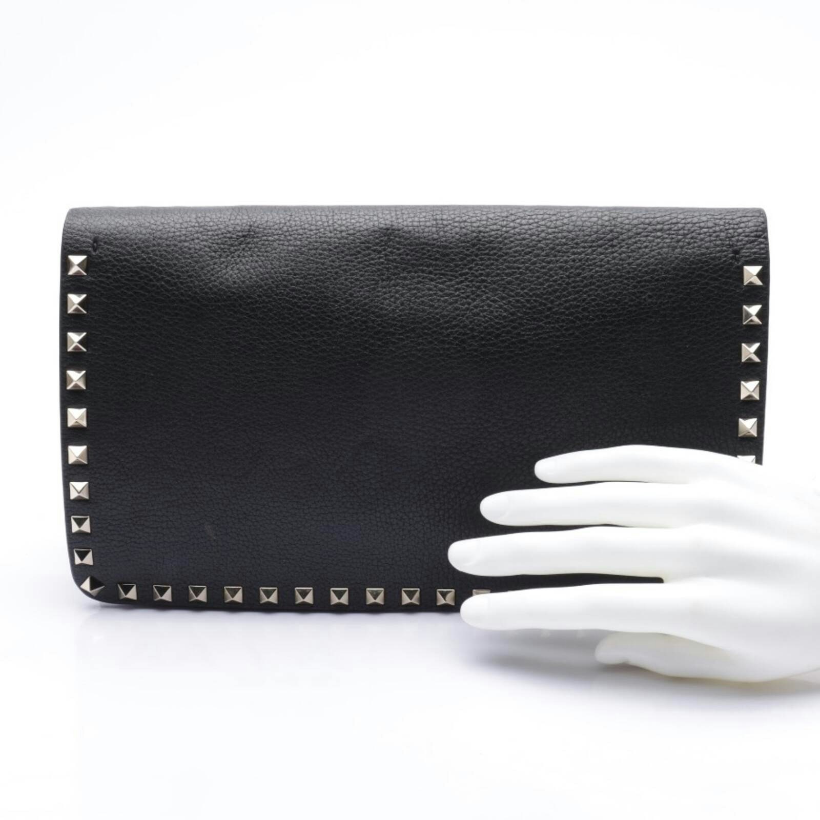 Image 2 of Rockstud Clutch Bag Black in color Black | Vite EnVogue