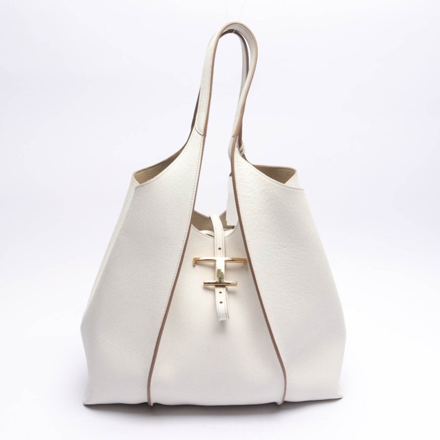 Image 1 of Bag in Leather Medium Shopper Bag White | Vite EnVogue