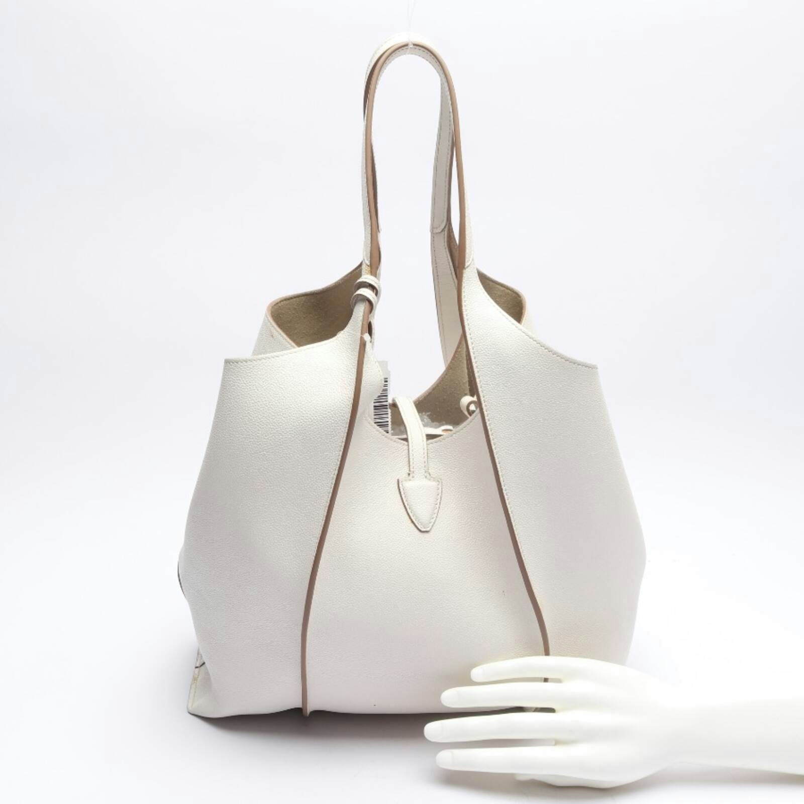 Image 2 of Bag in Leather Medium Shopper Bag White in color White | Vite EnVogue