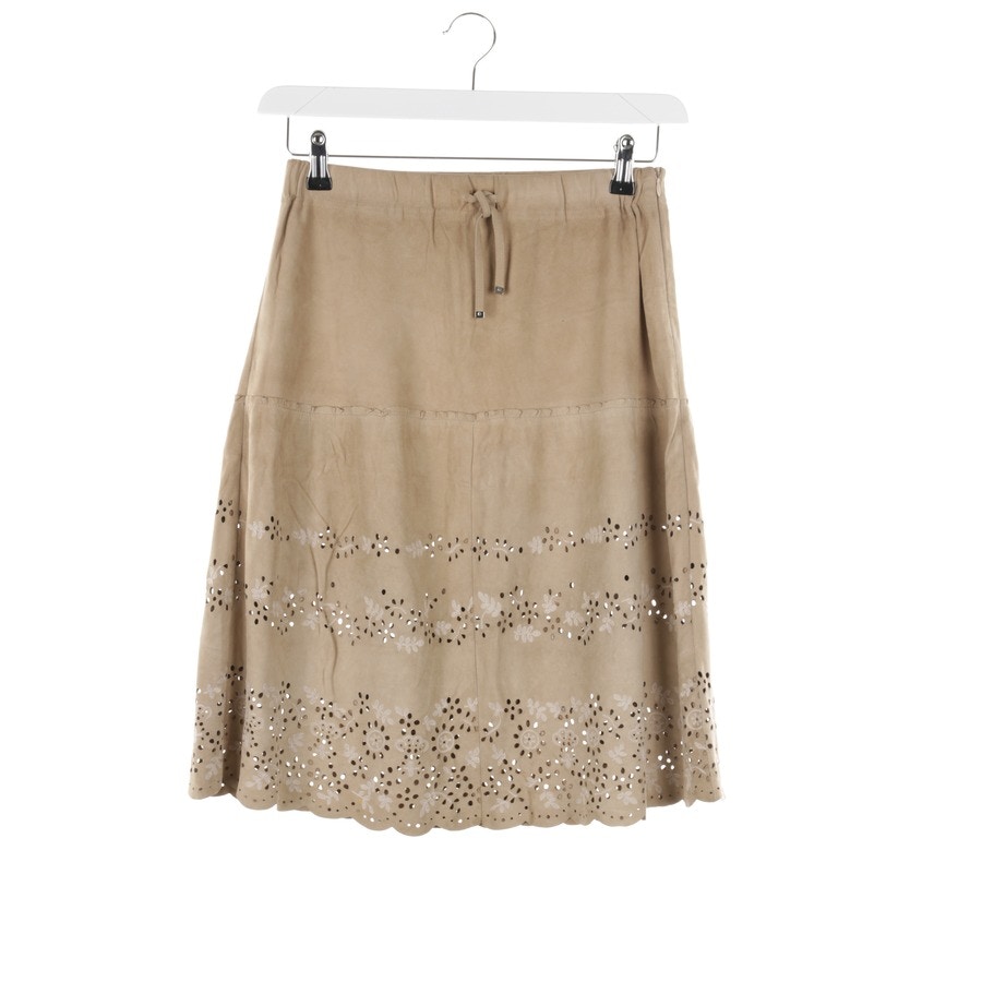 Image 1 of Leather Skirt 32 Beige in color White | Vite EnVogue