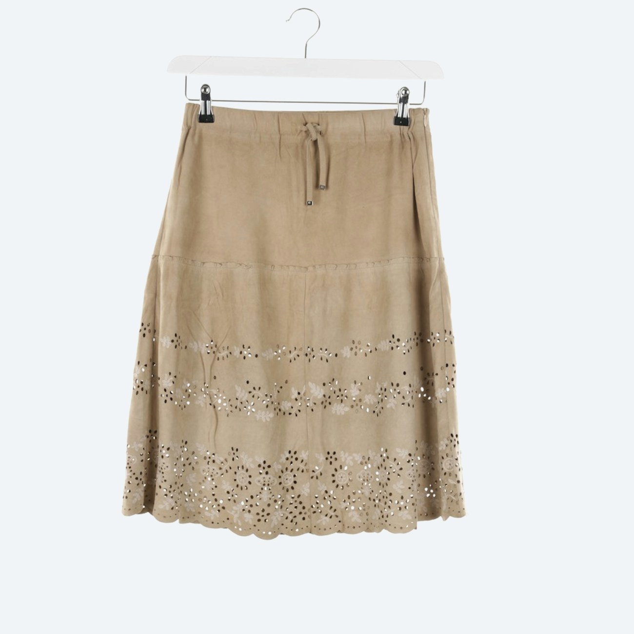 Image 1 of Leather Skirt 32 Beige in color White | Vite EnVogue