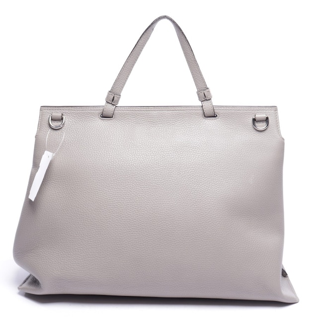 Pebbled Calfskin Large Bamboo Daily Top Handle Bag Handbag Light Gray | Vite EnVogue