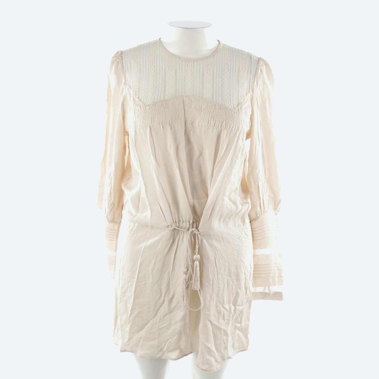 Image 1 of Silk Dress L Beige in color White | Vite EnVogue