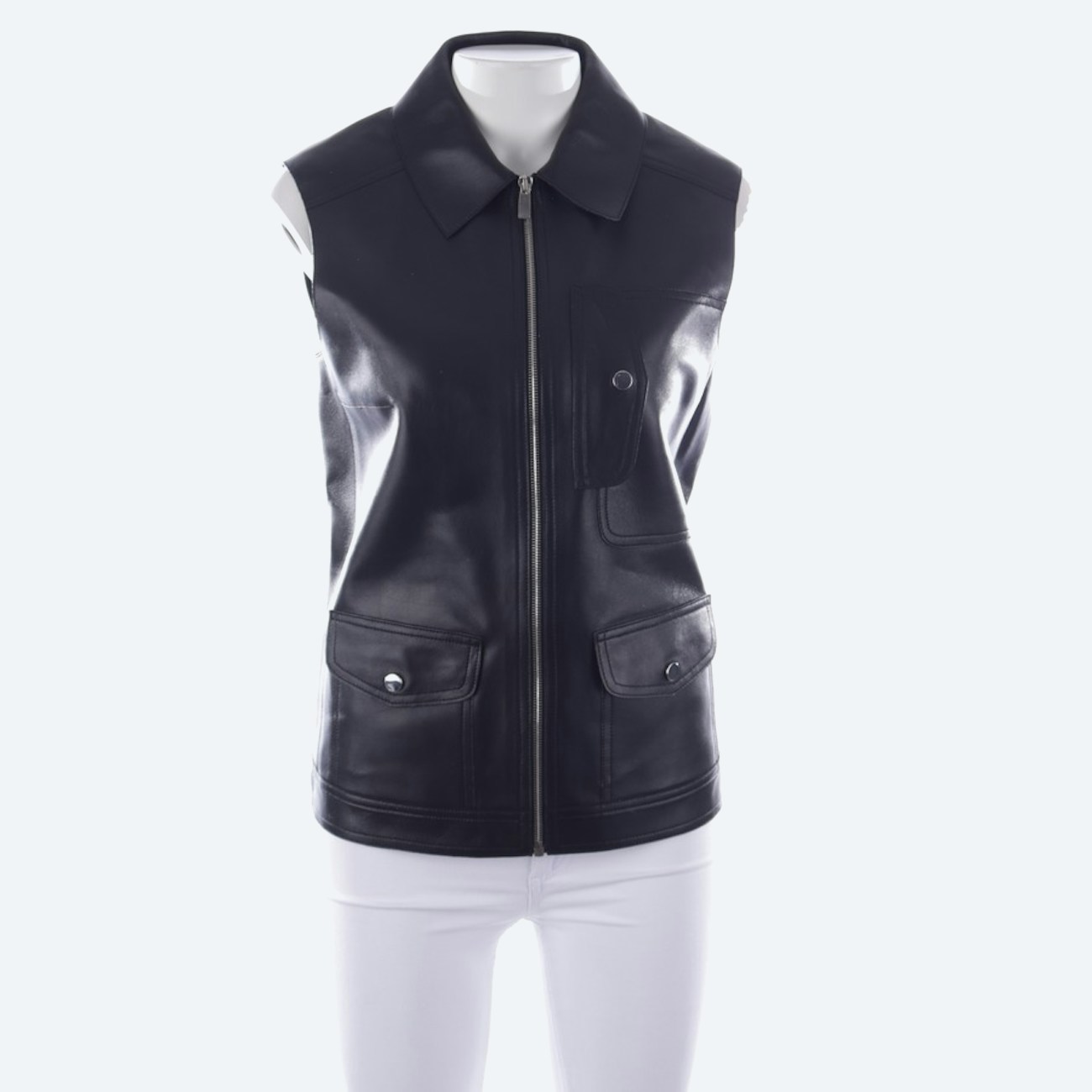 Image 1 of Leather Vest 32 Black in color Black | Vite EnVogue