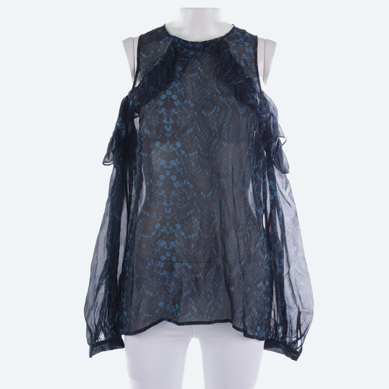 Image 1 of Silk Blouse L Darkblue in color Blue | Vite EnVogue