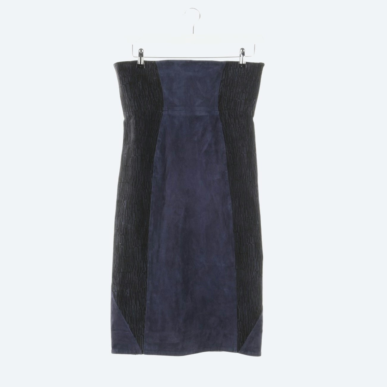 Image 1 of Leather Skirt L Navy in color Blue | Vite EnVogue