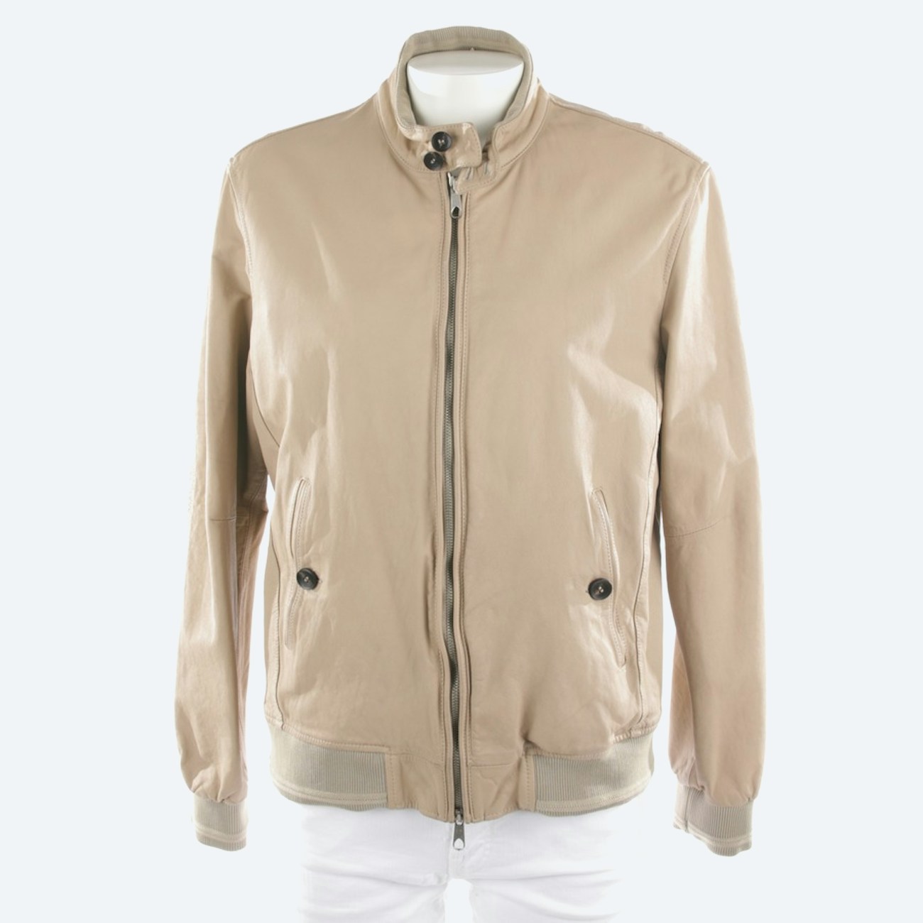Image 1 of Leather Jacket 56 Beige in color White | Vite EnVogue