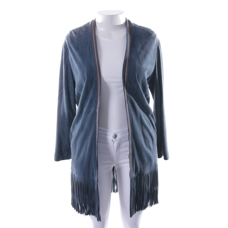 Image 1 of Leather Coat 42 Navy in color Blue | Vite EnVogue