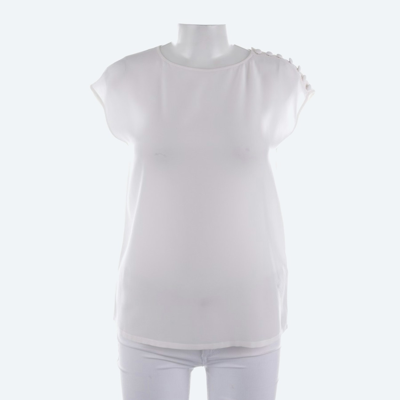 Image 1 of Silk Top 34 Beige in color White | Vite EnVogue