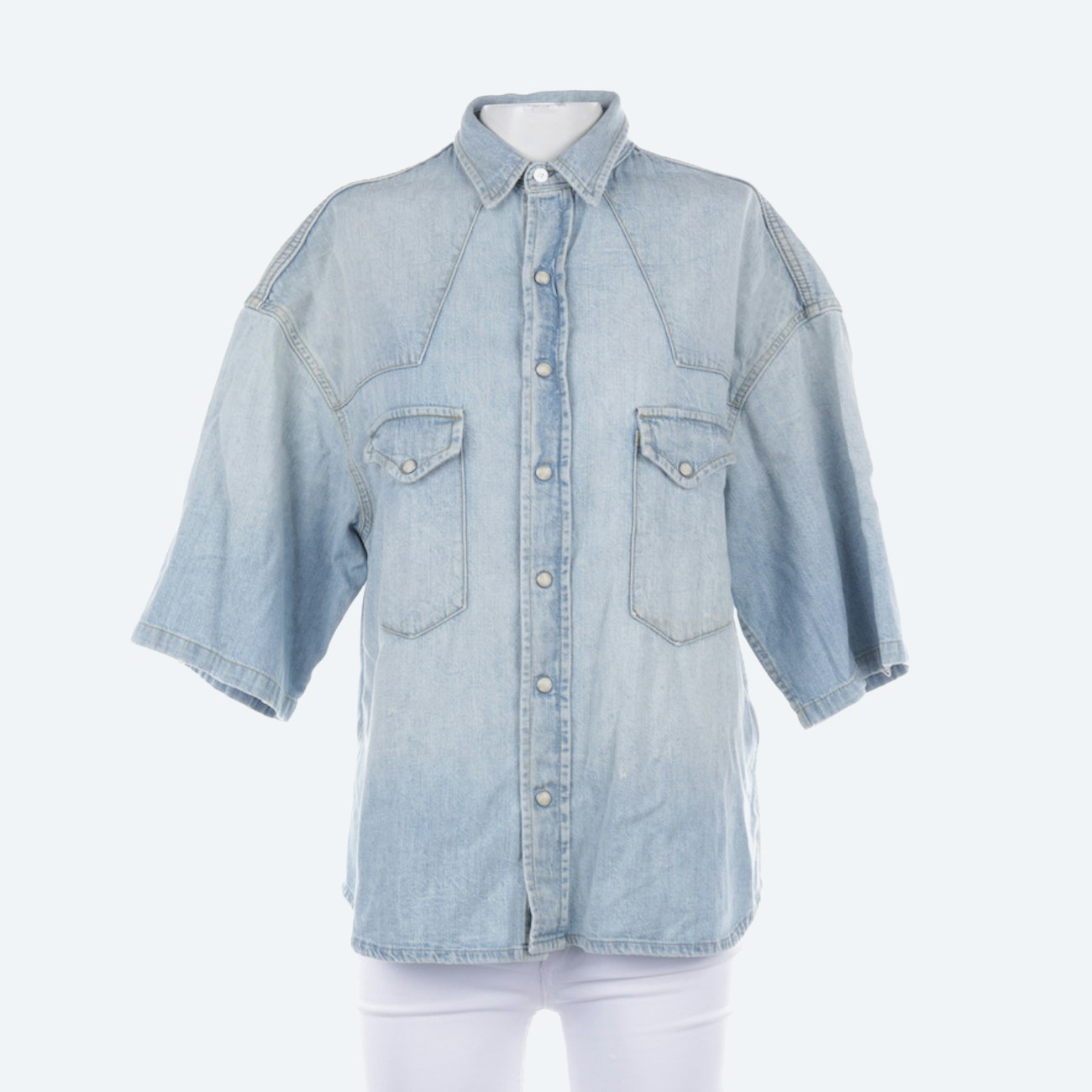 Image 1 of Jeans Shirt M Light Blue in color Blue | Vite EnVogue