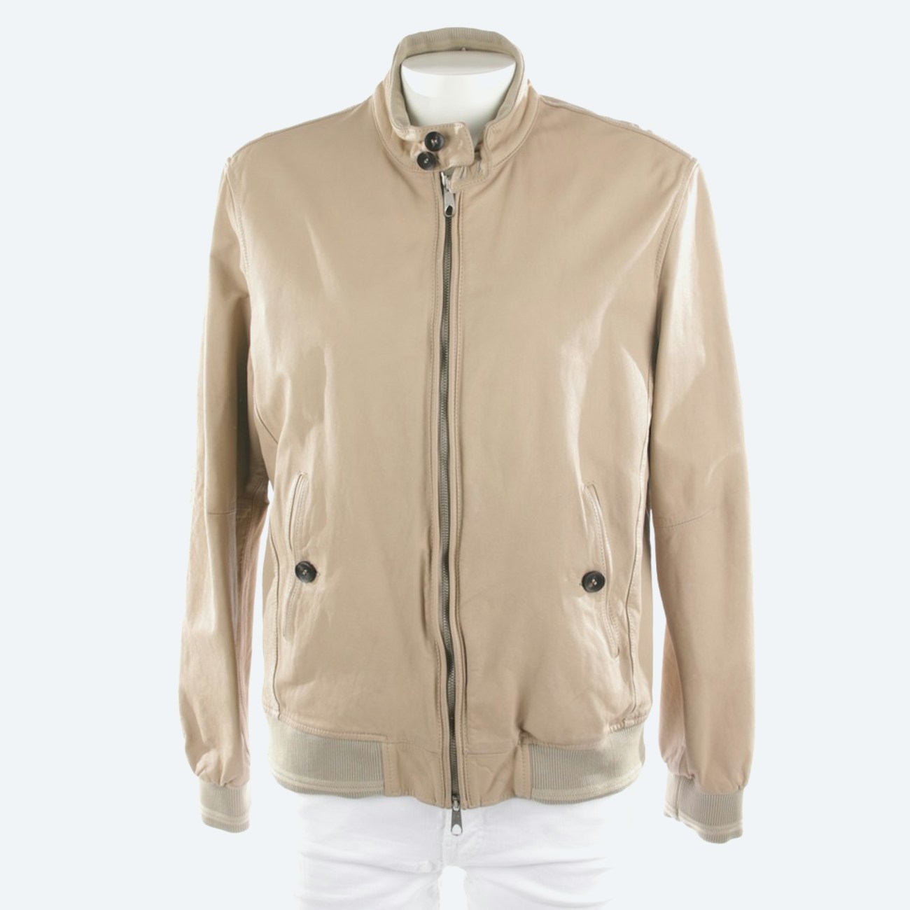 Image 1 of Leather jacket 54 Beige in color White | Vite EnVogue