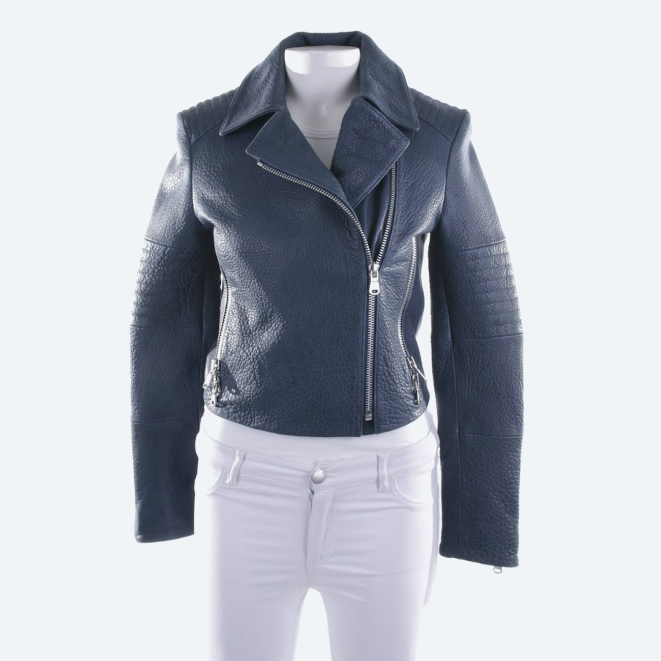 Image 1 of LeatherJacket S Blue in color Blue | Vite EnVogue