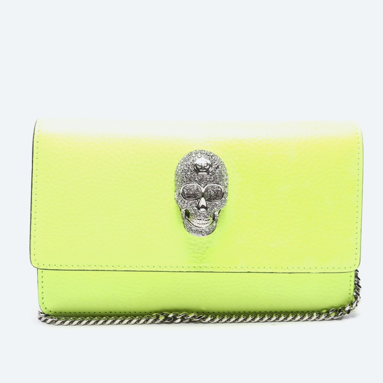 Image 1 of Shoulder bag skull crystal Evening Bags Neon yellow in color Neon | Vite EnVogue