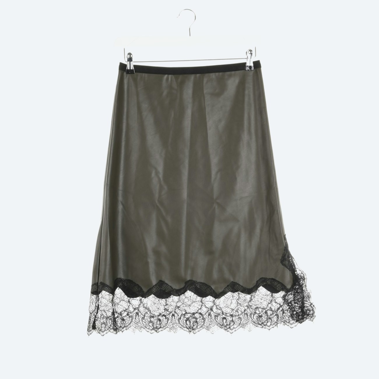 Image 1 of A-Line Skirt M Olive Green in color Green | Vite EnVogue