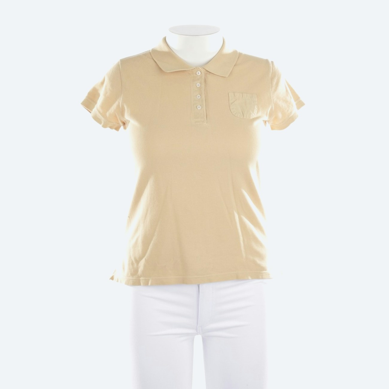 Image 1 of Polo s/s Shirt L Beige in color White | Vite EnVogue