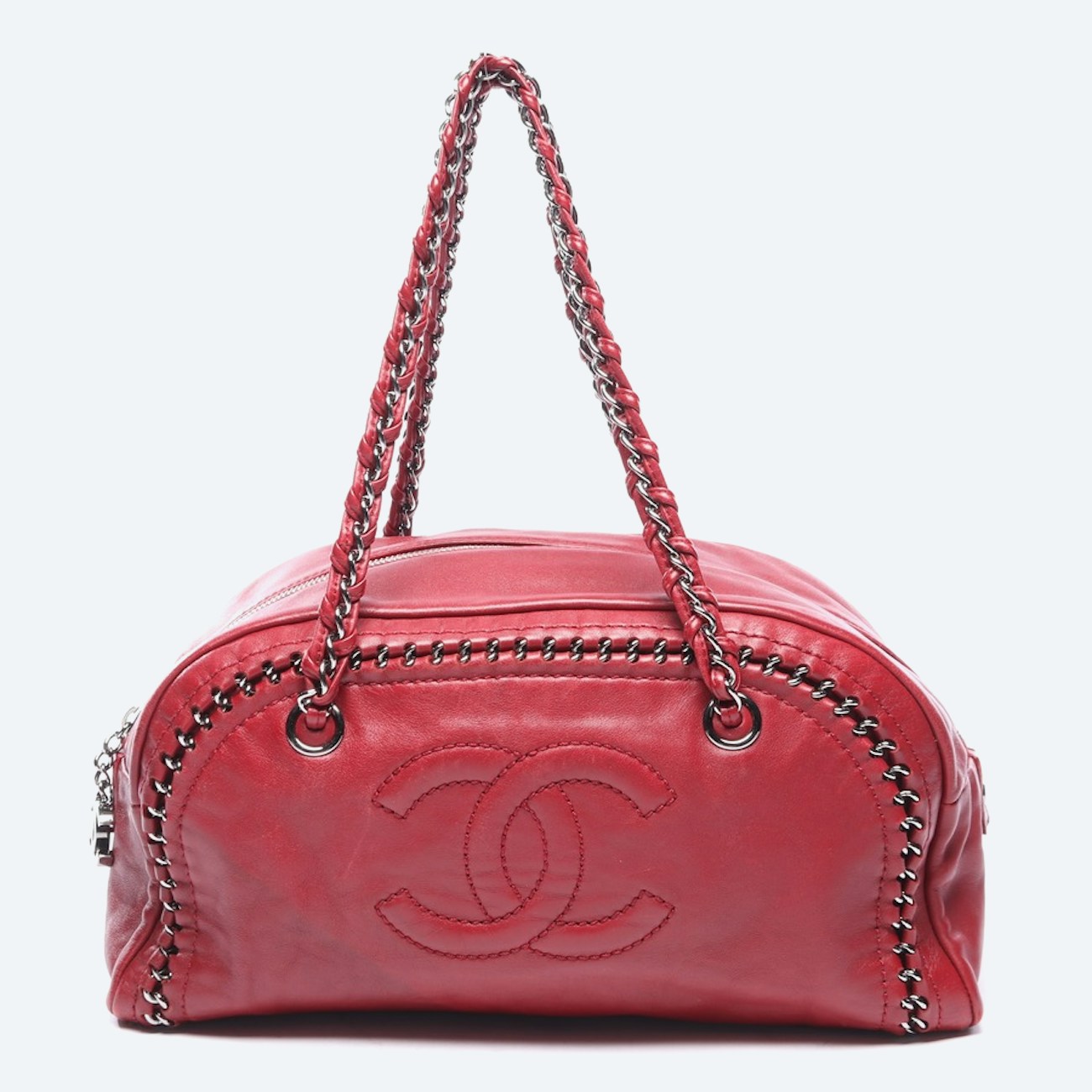 Image 1 of Luxe Ligne Bowler Shoulder Bag Bordeaux in color Red | Vite EnVogue