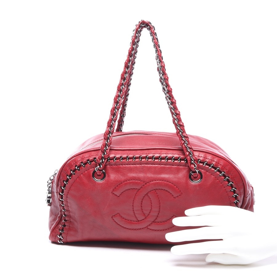 Image 4 of Luxe Ligne Bowler Shoulder Bag Bordeaux in color Red | Vite EnVogue