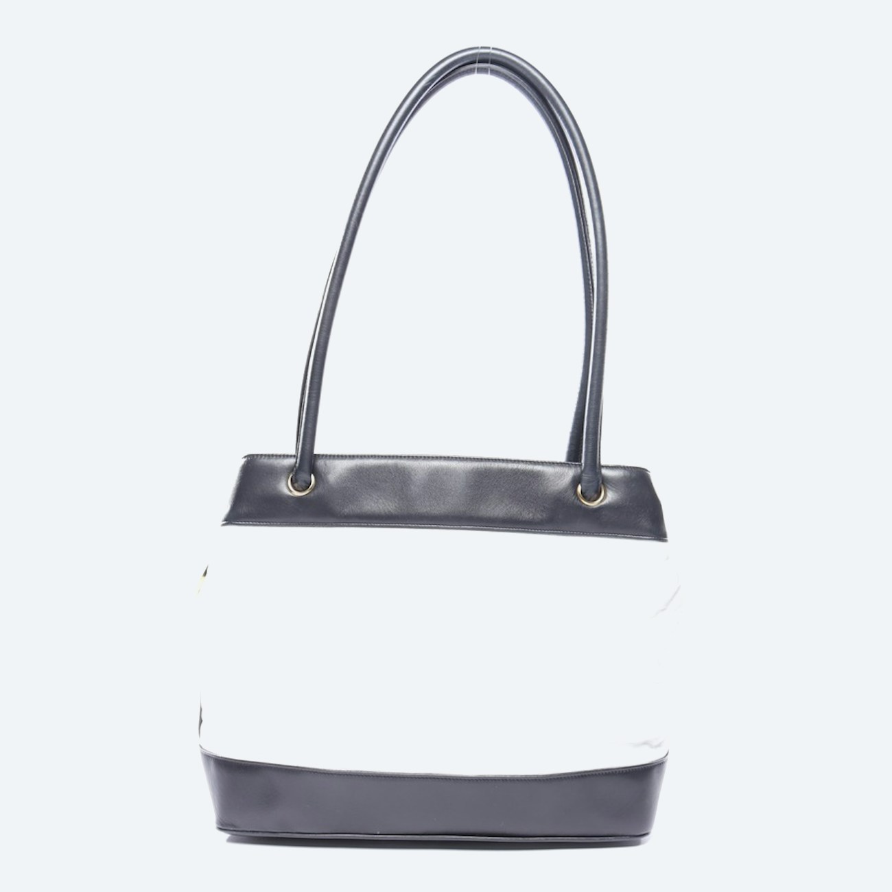 Image 1 of Front logo bicolor zip tote Shoulder Bag Black in color Black | Vite EnVogue