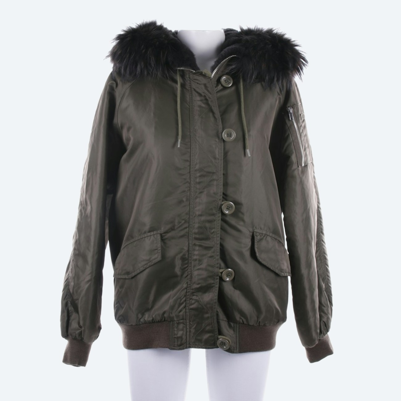 Image 1 of winter jacket 34 Olivedrab in color Green | Vite EnVogue