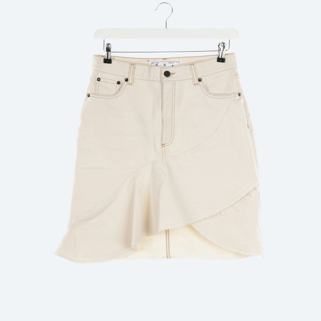 Image 1 of A-Line Skirt 38 Beige in color White | Vite EnVogue