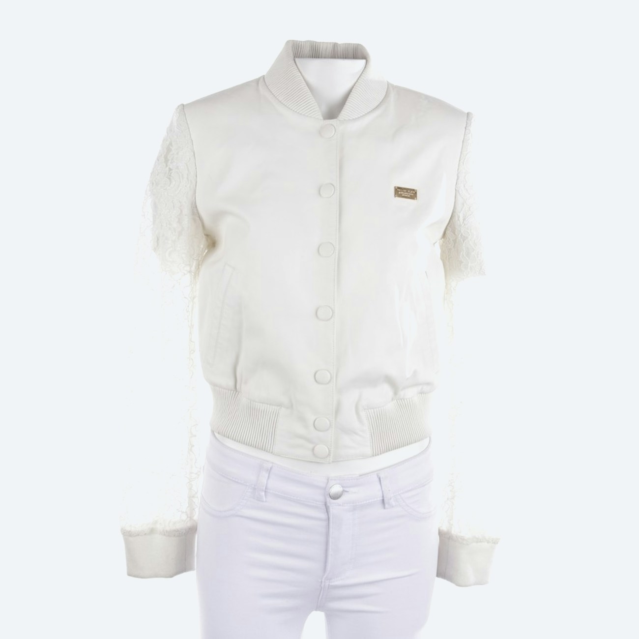 Image 1 of LeatherJacket S Cream in color White | Vite EnVogue