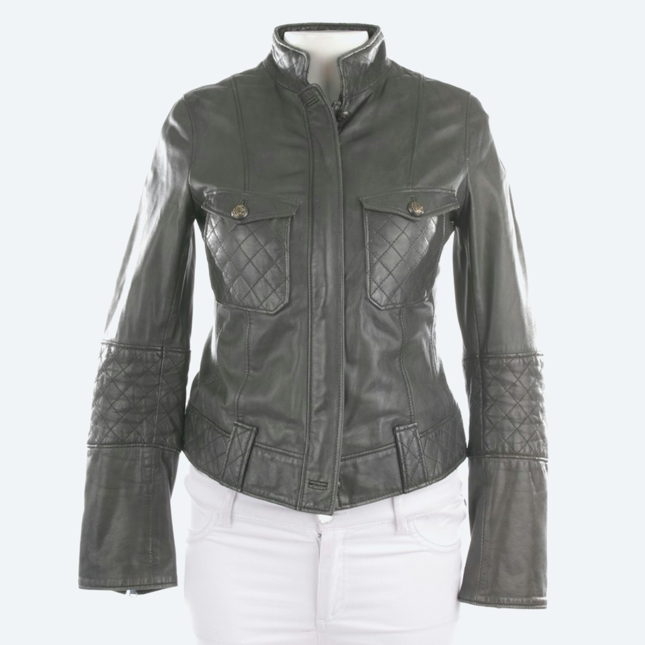 Image 1 of LeatherJacket 38 Gray in color Gray | Vite EnVogue