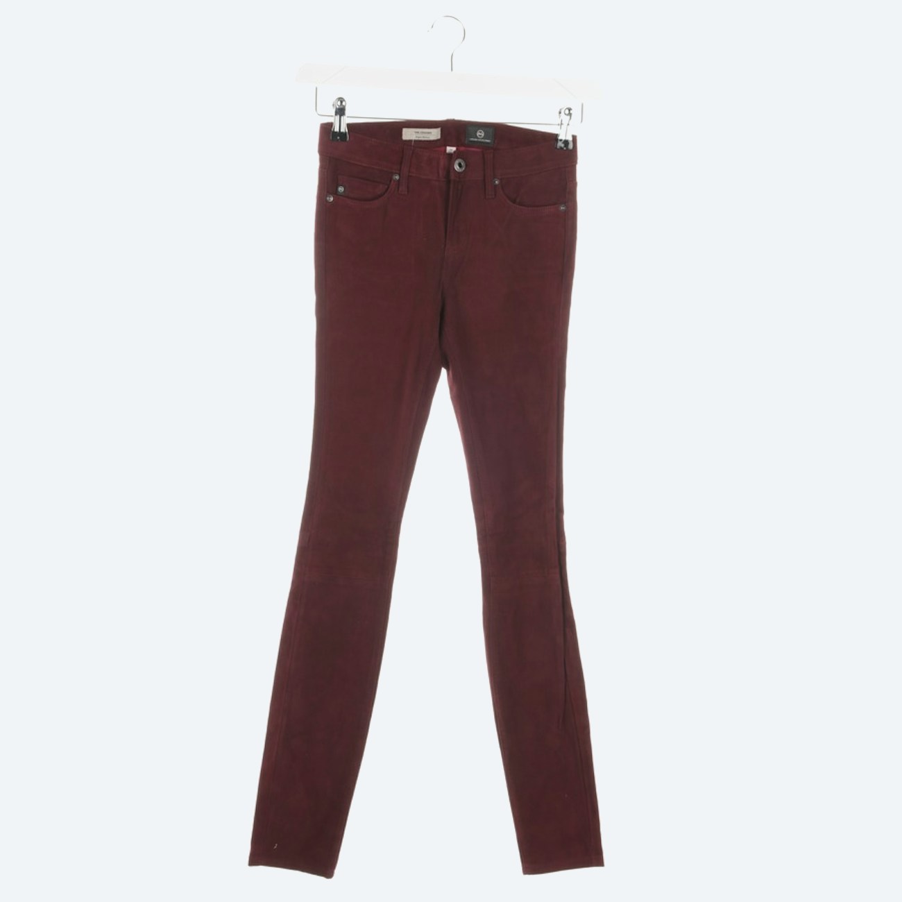 Image 1 of Leather Pants W25 Bordeaux in color Red | Vite EnVogue