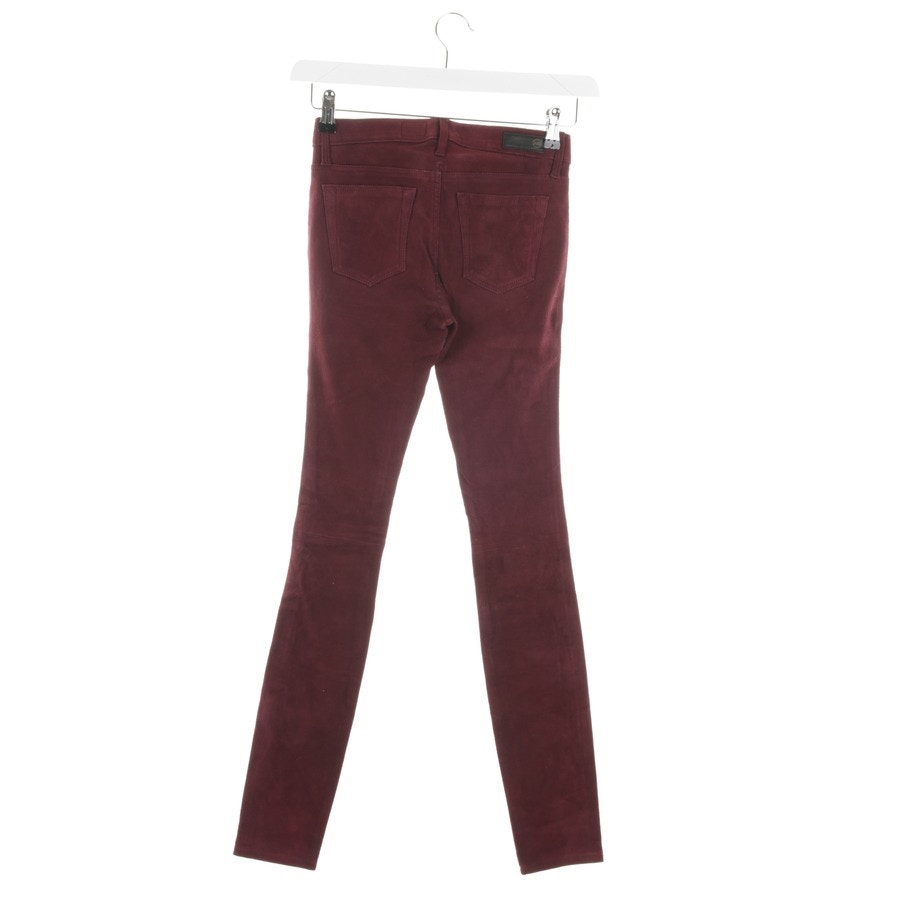 Image 2 of Leather Pants W25 Bordeaux in color Red | Vite EnVogue