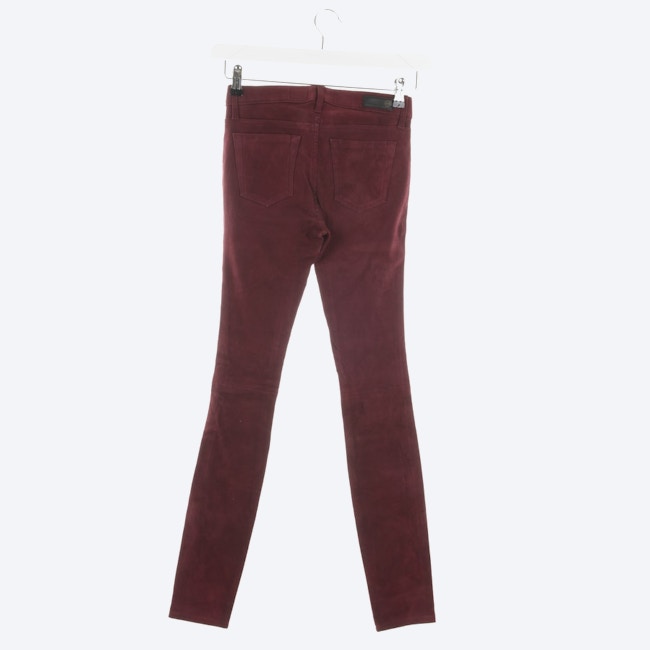 Image 2 of Leather Pants W25 Bordeaux in color Red | Vite EnVogue