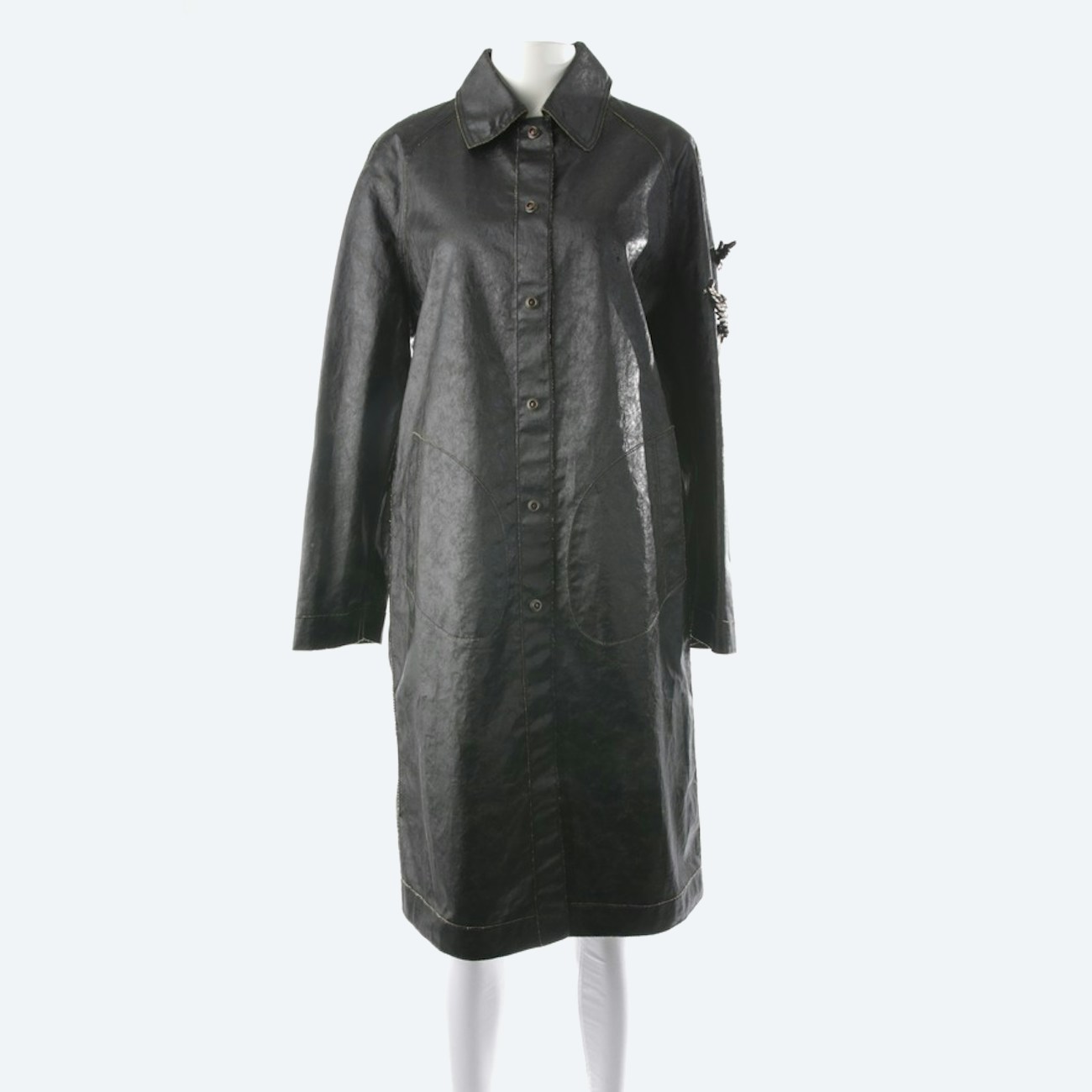 Image 1 of Leather coat 40 Black in color Black | Vite EnVogue