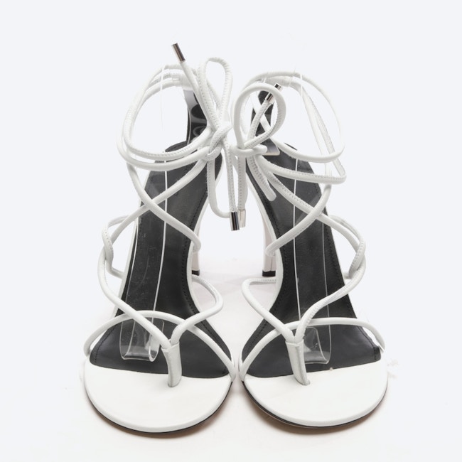 Image 2 of Round Strap Sto Heeled Sandals EUR 40 White in color White | Vite EnVogue