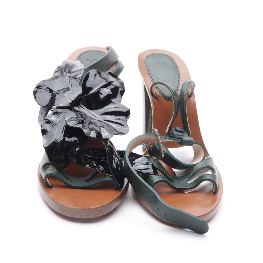 Image 2 of Heeled Sandals EUR 36 Darkgreen in color Green | Vite EnVogue