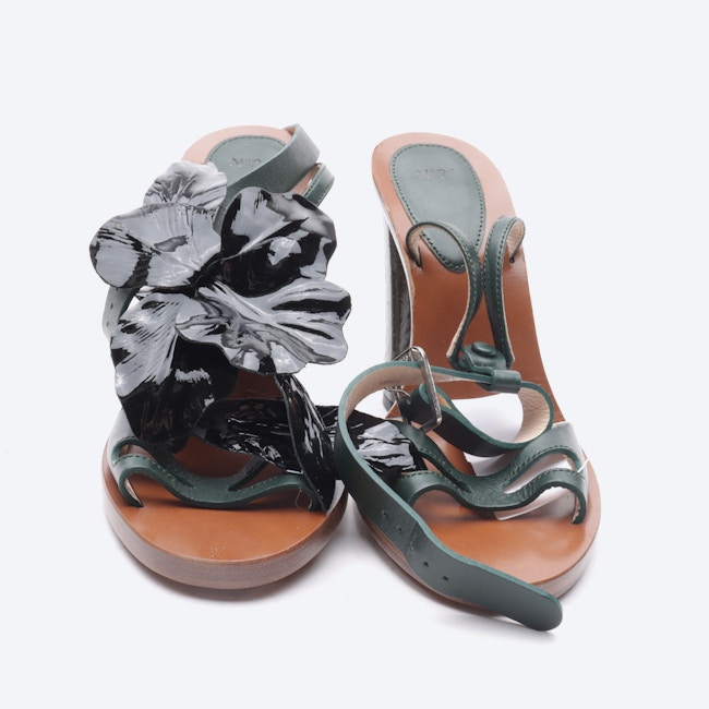 Image 2 of Heeled Sandals EUR 36 Darkgreen in color Green | Vite EnVogue