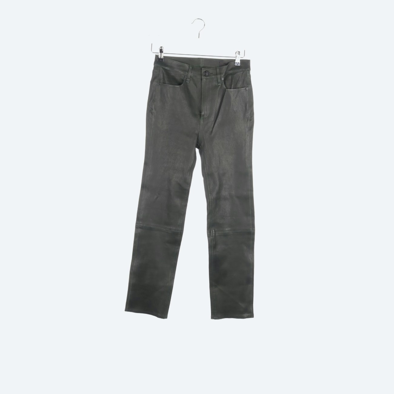 Image 1 of Leder Leather Pants W26 Darkgreen in color Green | Vite EnVogue